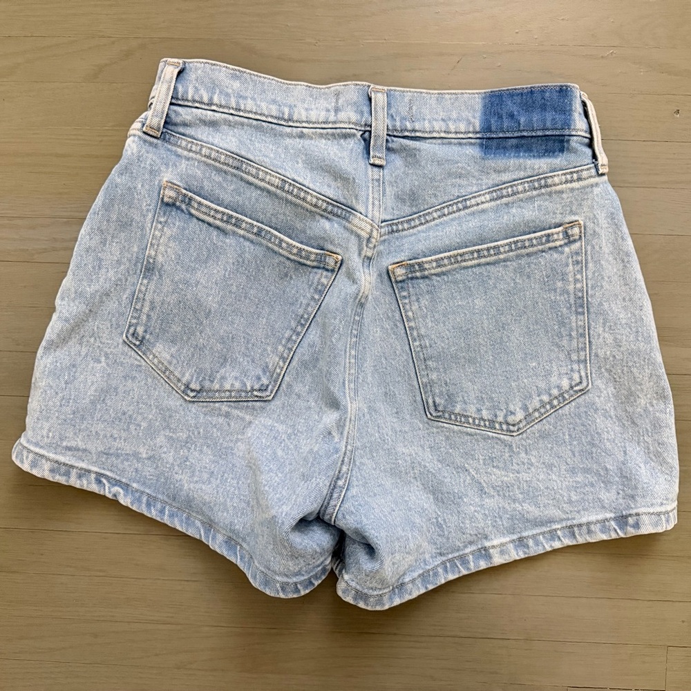 Abercrombie & Fitch Black and Light Blue Jean Shorts - Picture 9 of 9